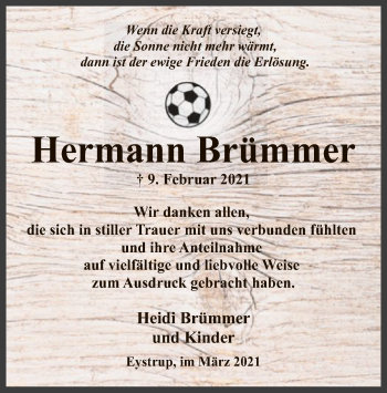 Traueranzeige von Hermann Brümmer von SYK