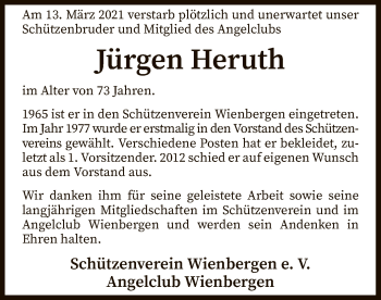 Traueranzeige von Jürgen Heruth von SYK