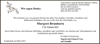 Traueranzeige von Margret Brunhorn von SYK