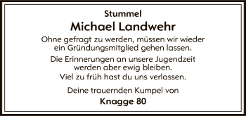 Traueranzeige von Michael Landwehr von SYK