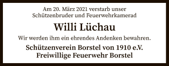 Traueranzeige von Willi Lüchau von SYK