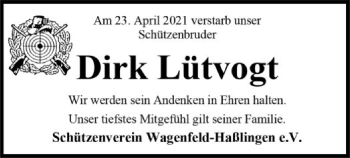 Traueranzeige von Dirk Lütvogt von SYK