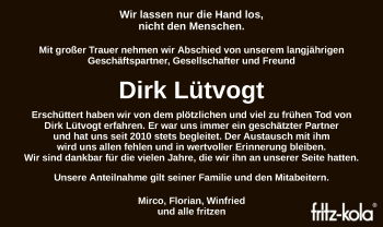 Traueranzeige von Dirk Lütvogt von SYK