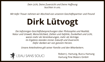 Traueranzeige von Dirk Lütvogt von SYK