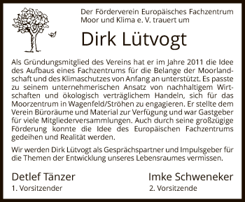 Traueranzeige von Dirk Lütvogt von SYK