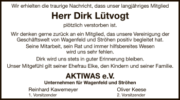 Traueranzeige von Dirk Lütvogt von SYK