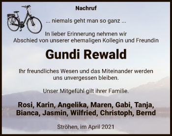 Traueranzeige von Gundi Rewald von SYK