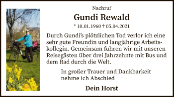 Traueranzeige von Gundi Rewald von SYK