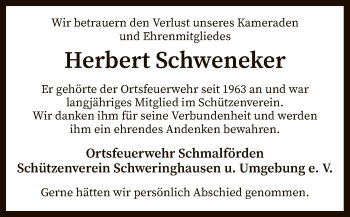 Traueranzeige von Herbert Schweneker von SYK