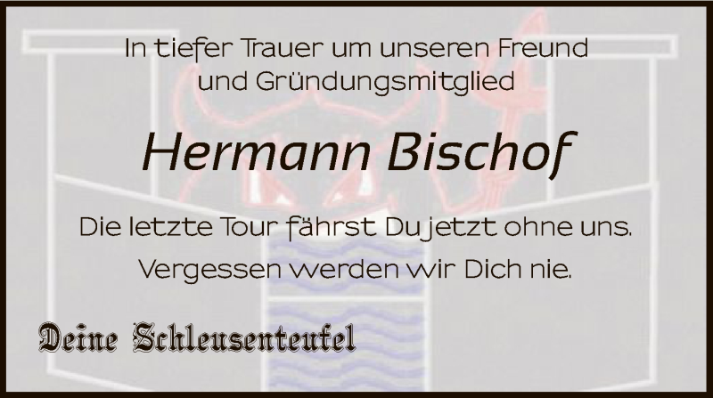  Traueranzeige für Hermann Bischof vom 24.04.2021 aus SYK