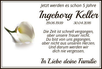 Traueranzeige von Ingeborg Keller von SYK