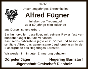 Traueranzeige von Alfred Fügner von SYK