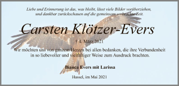 Traueranzeige von Carsten Klötzer-Evers von SYK