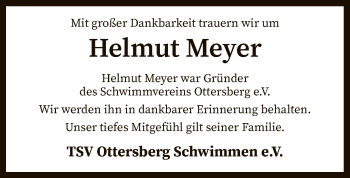 Traueranzeige von Helmut Meyer von SYK