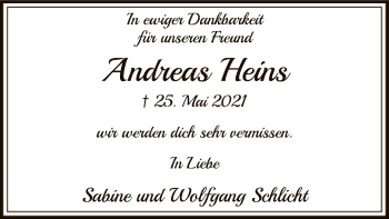 Traueranzeige von Andreas Heins von SYK