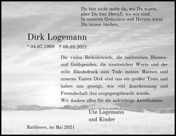 Traueranzeige von Dirk Logemann von SYK