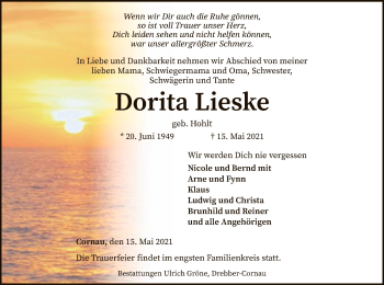 Traueranzeige von Dorita Lieske von SYK