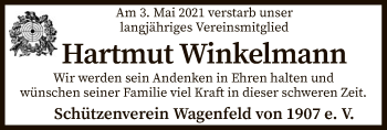 Traueranzeige von Hartmut Winkelmann von SYK