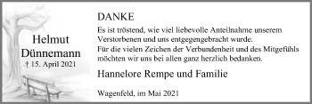 Traueranzeige von Helmut Dünnemann von SYK