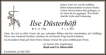 Traueranzeige von Ilse Düsterhöft von SYK