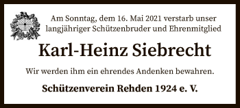 Traueranzeige von Karl-Heinz Siebrecht von SYK