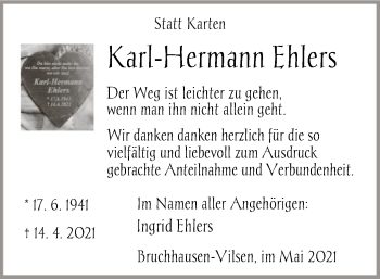 Traueranzeige von Karl-Hermann Ehlers von SYK