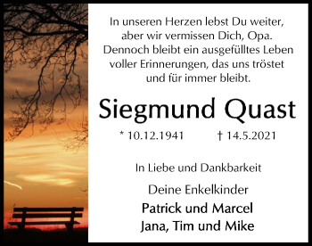 Traueranzeige von Siegmund Quast von SYK