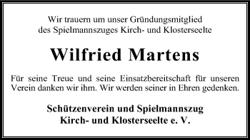 Traueranzeige von Wilfried Martens von SYK