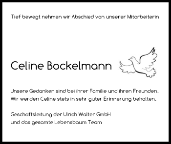 Traueranzeige von Celine Bockelmann von SYK