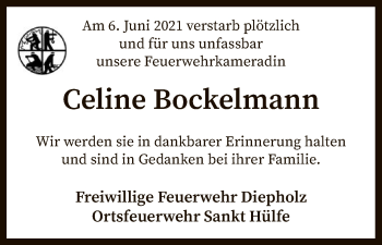 Traueranzeige von Celine Bockelmann von SYK