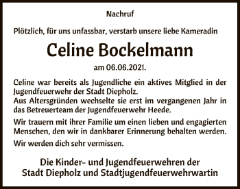 Traueranzeige von Celine Bockelmann von SYK