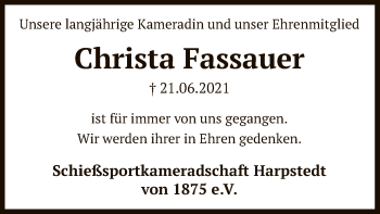 Traueranzeige von Christa Fassauer von SYK