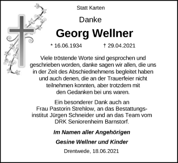 Traueranzeige von Georg Wellner von SYK