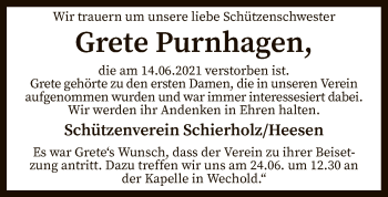 Traueranzeige von Grete Purnhagen von SYK