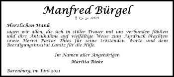 Traueranzeige von Manfred Bürgel von SYK