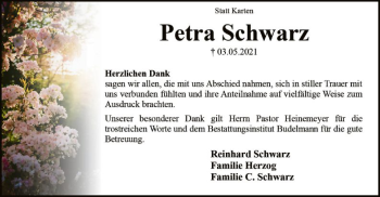 Traueranzeige von Petra Schwarz von SYK