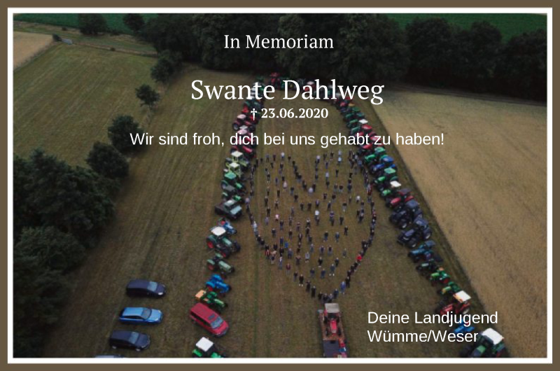  Traueranzeige für Swante Dahlweg vom 23.06.2021 aus SYK