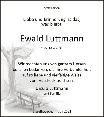 Traueranzeige von Ewald Luttmann von SYK