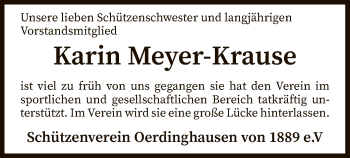 Traueranzeige von Karin Meyer-Krause von SYK