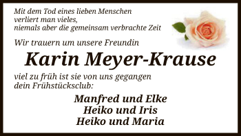 Traueranzeige von Karin Meyer-Krause von SYK