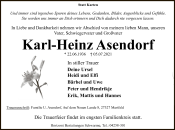 Traueranzeige von Karl-Heinz Asendorf von SYK