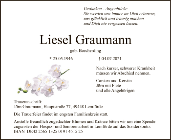 Traueranzeige von Liesel Graumann von SYK