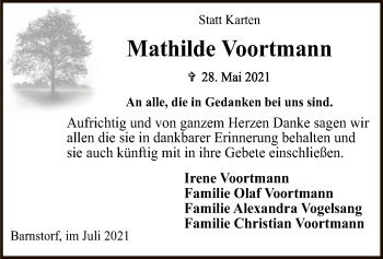 Traueranzeige von Mathilde Voortmann von SYK