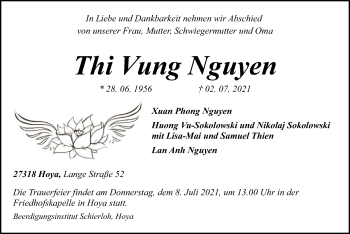 Traueranzeige von Thi Vung Nguyen von SYK