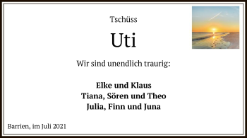 Traueranzeige von Uti  von SYK