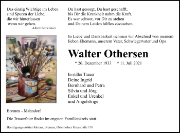 Traueranzeige von Walter Othersen von SYK