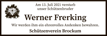 Traueranzeige von Werner Frerking von SYK