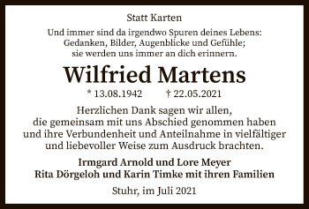 Traueranzeige von Wilfried Martens von SYK