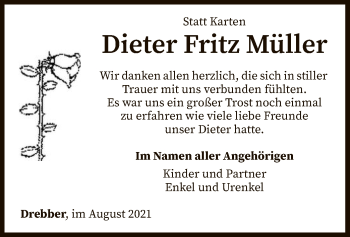 Traueranzeige von Dieter Fritz Müller von SYK