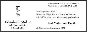 Traueranzeige von Elisabeth Müller von SYK